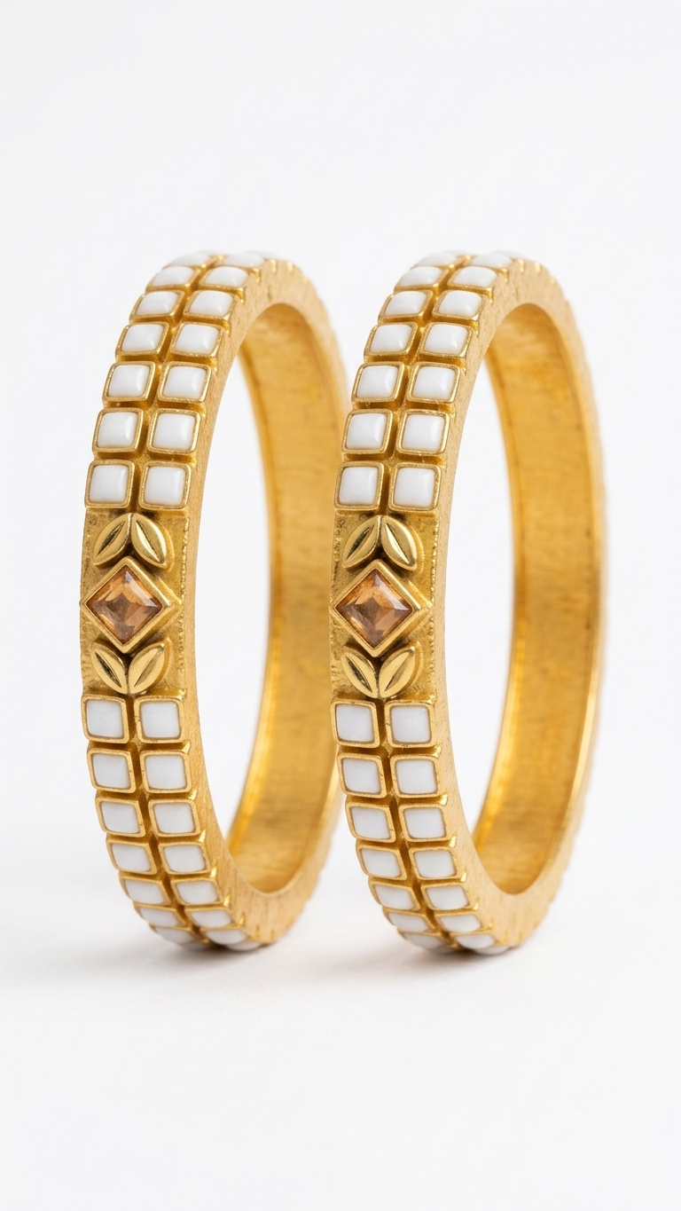 Thin Kundan bangles(Pair) SN-01-0000383