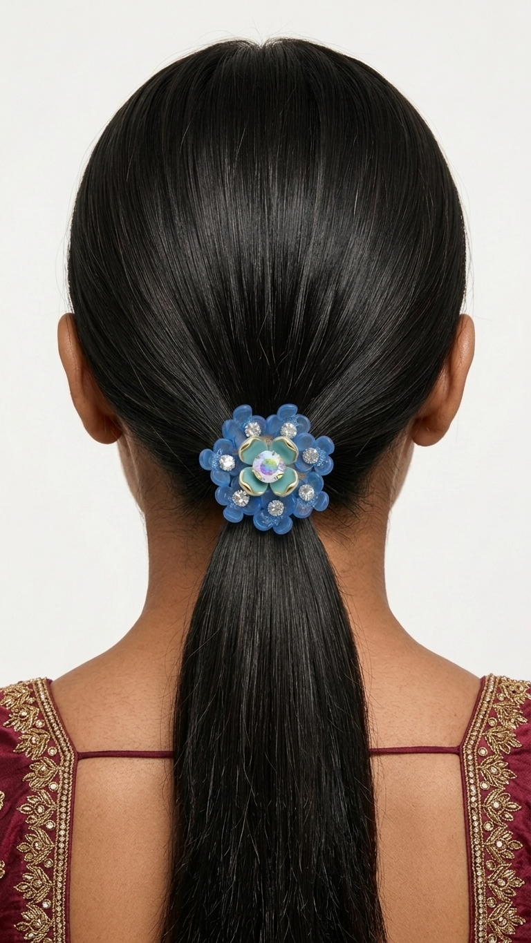 Brooch Petal and crystal Hair Tie (SN-01-0000055)