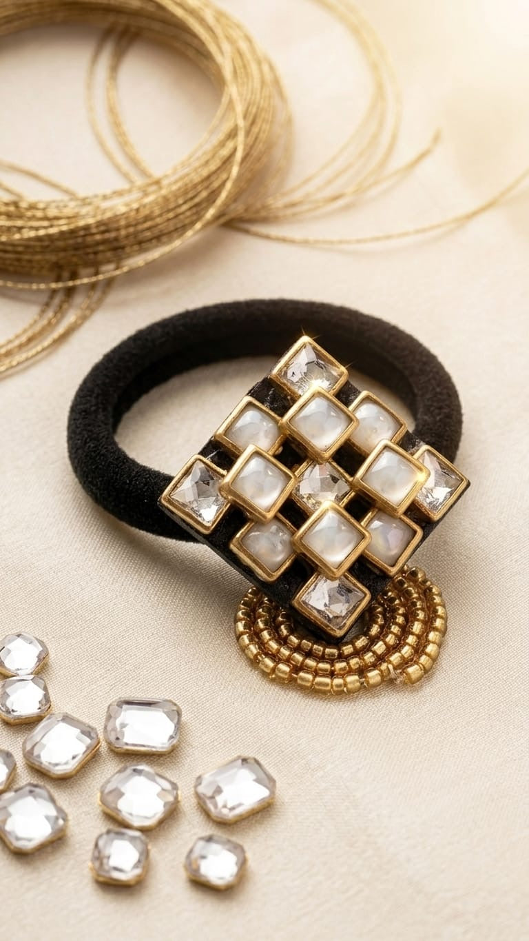 Big Kundan Hair Ties SN-01-0000459