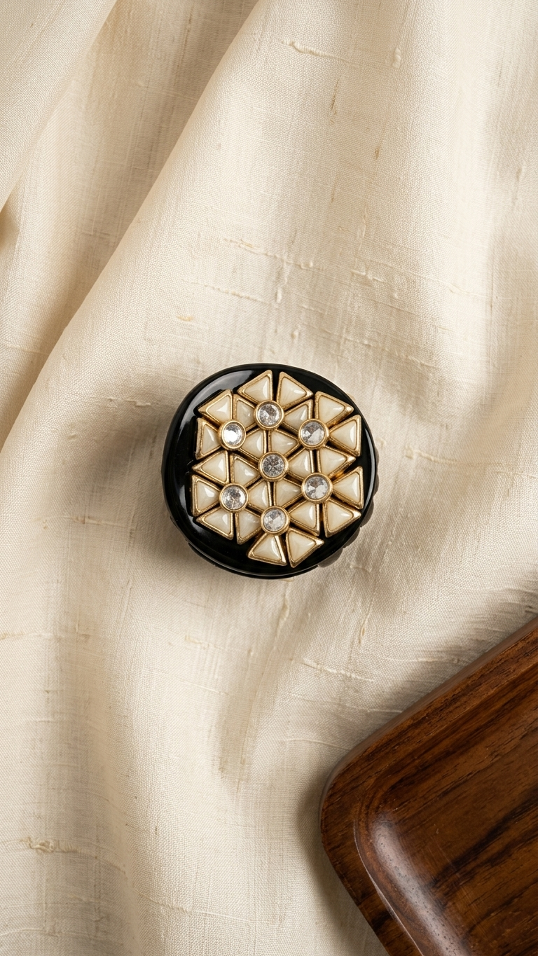 Kundan hair clutch big( 6cm*6cm)  SN-01-0000120