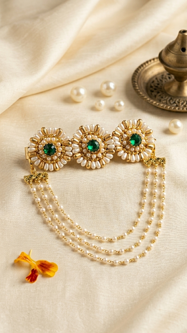3-Tier Pearl Chain Hair Clip SN-01-0000183