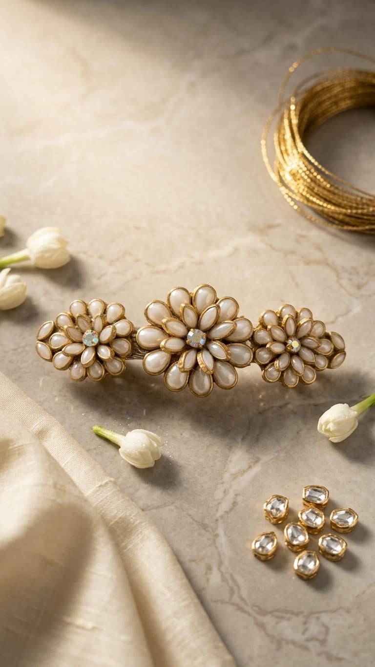Grand kundan hair clips  SN-01-0000442