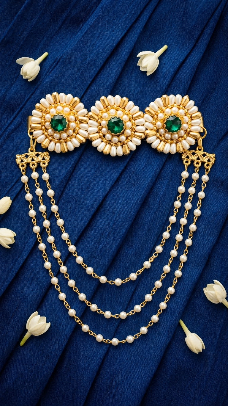 3-Tier Pearl Chain Hair Clip SN-01-0000183
