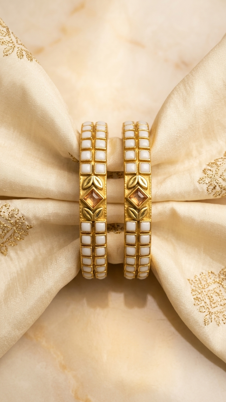 Thin Kundan bangles(Pair) SN-01-0000383