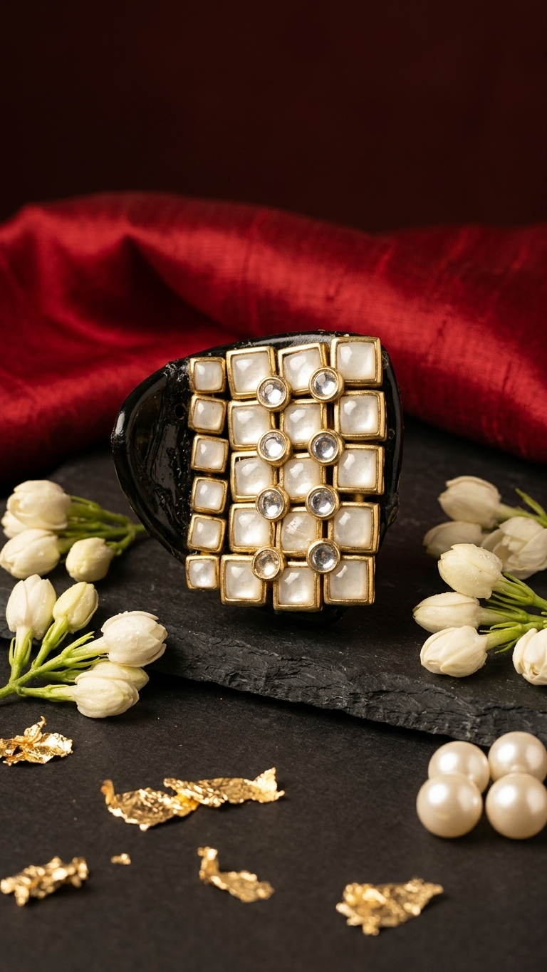 Kundan hair clutch big( 6cm*6cm)  SN-01-0000121