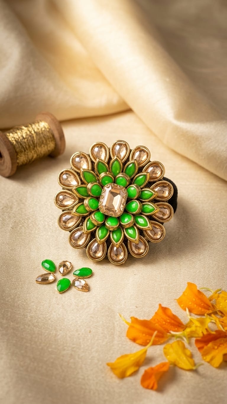 Big Kundan Hair Ties SN-01-0000438