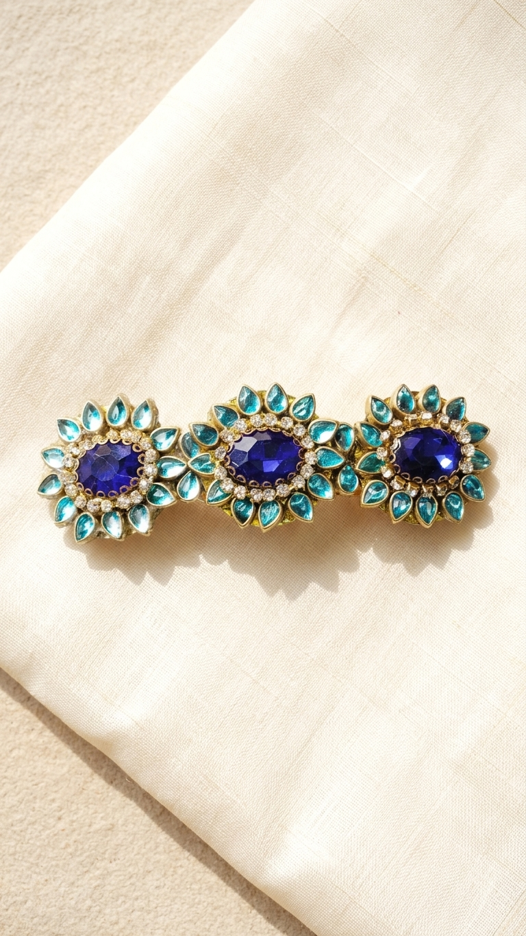Grand Kundan Hair Clips (SN-01-0000021)