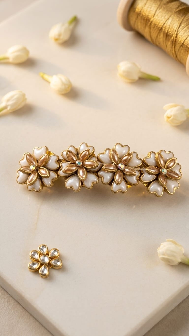 Grand kundan hair clips  SN-01-0000443