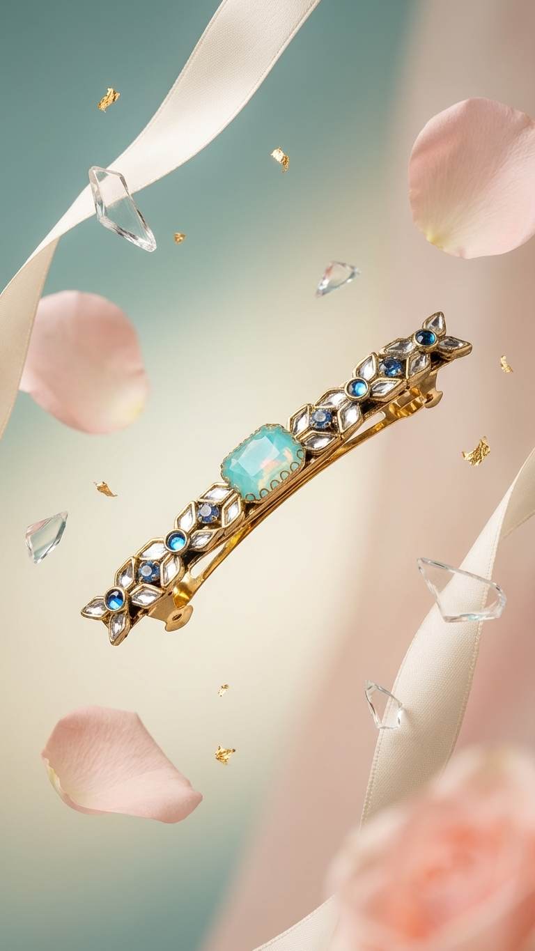 Simple Kundan Clips - 8cm (SN-01-0000010)