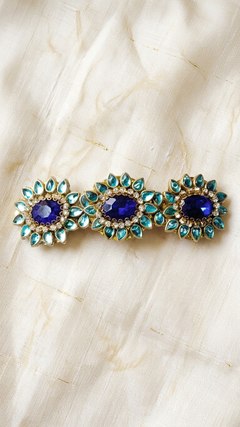 Grand Kundan Hair Clips (SN-01-0000021)