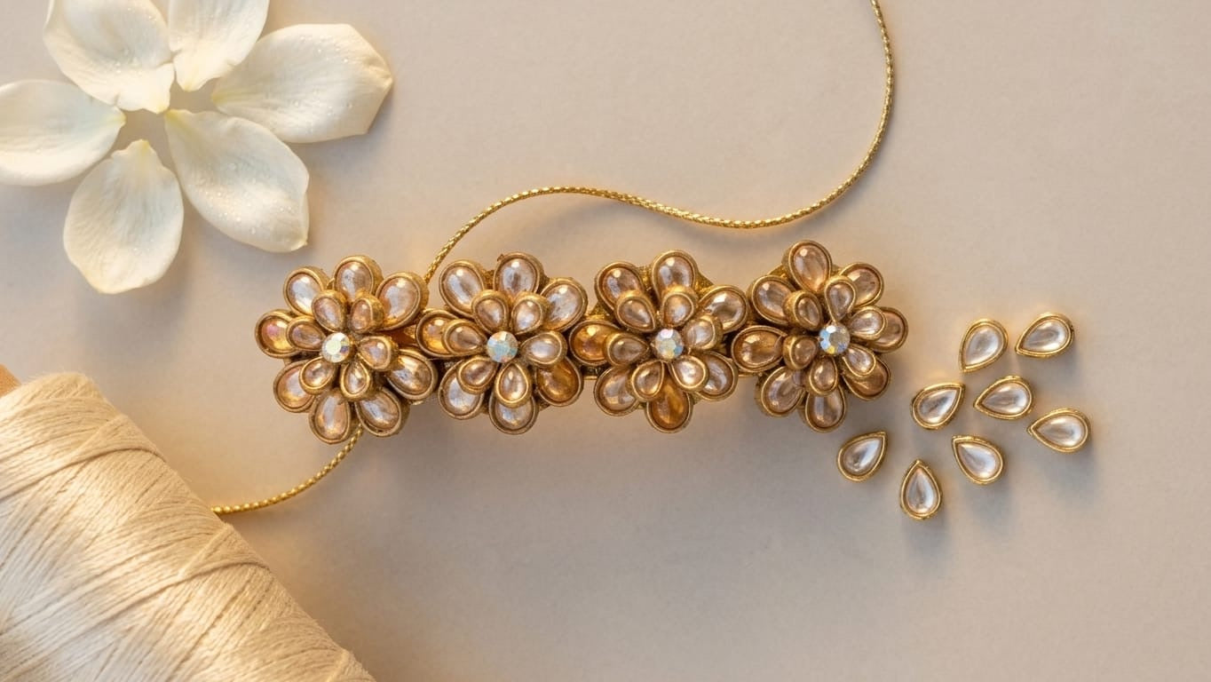 Grand kundan hair clips  SN-01-0000436