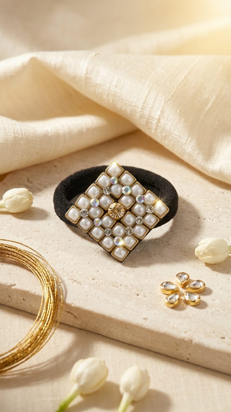 Big Kundan Hair Ties SN-01-0000456