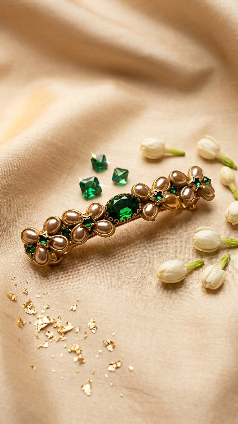 Simple Kundan Clips - 8cm (SN-01-0000009)