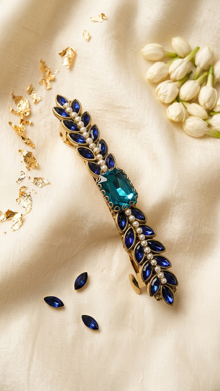 Simple Kundan Clips - 8cm (SN-01-0000008)