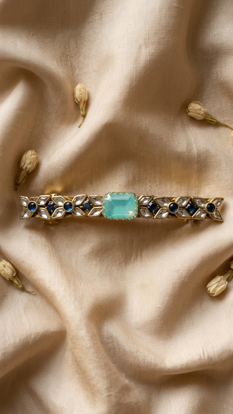 Simple Kundan Clips - 8cm (SN-01-0000010)
