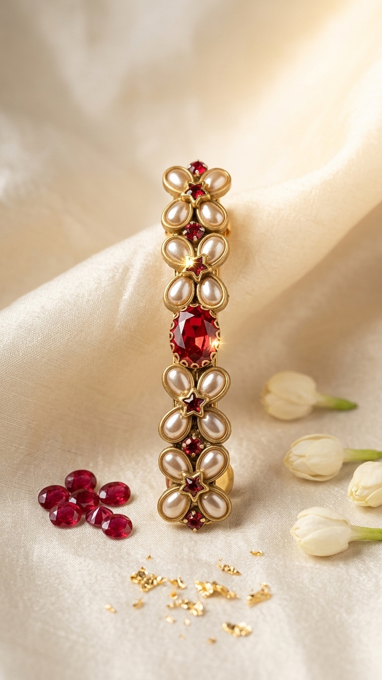 Simple Kundan Clips - 8cm (SN-01-0000012)