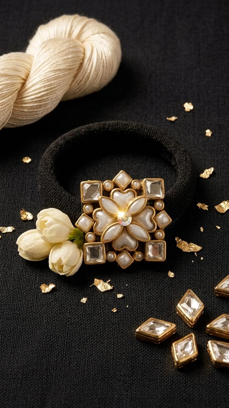 Big Kundan Hair Ties SN-01-0000457