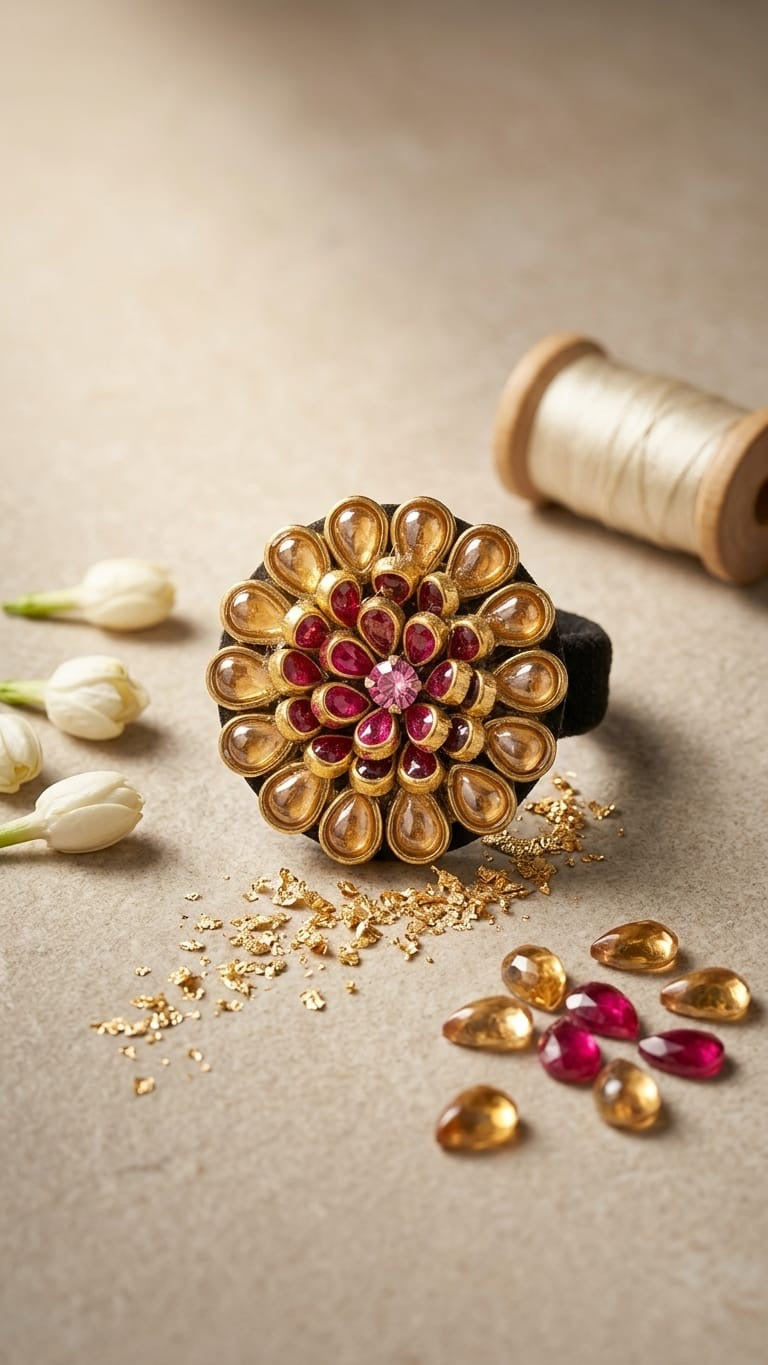 Big Kundan Hair Ties SN-01-0000439