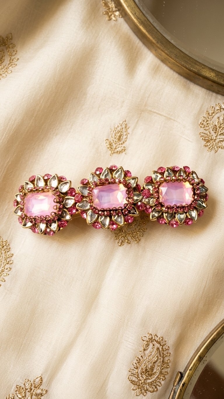 Grand Kundan Hair Clips (SN-01-0000019)