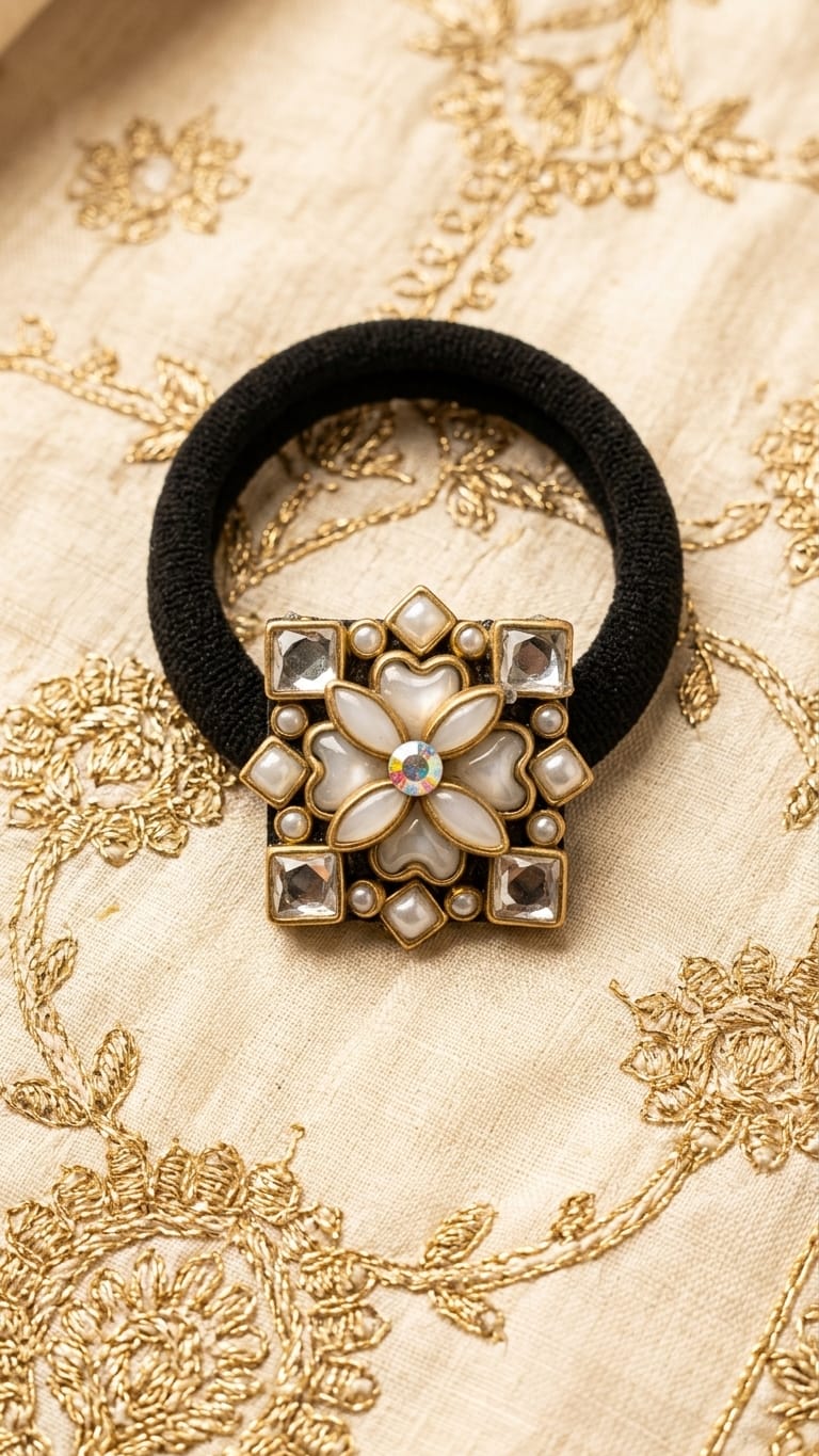 Big Kundan Hair Ties SN-01-0000457