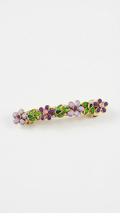 Decorative hair barrette with floral design on a white background Pastel Floral & Leaf Enamel Floral Centre Clip
