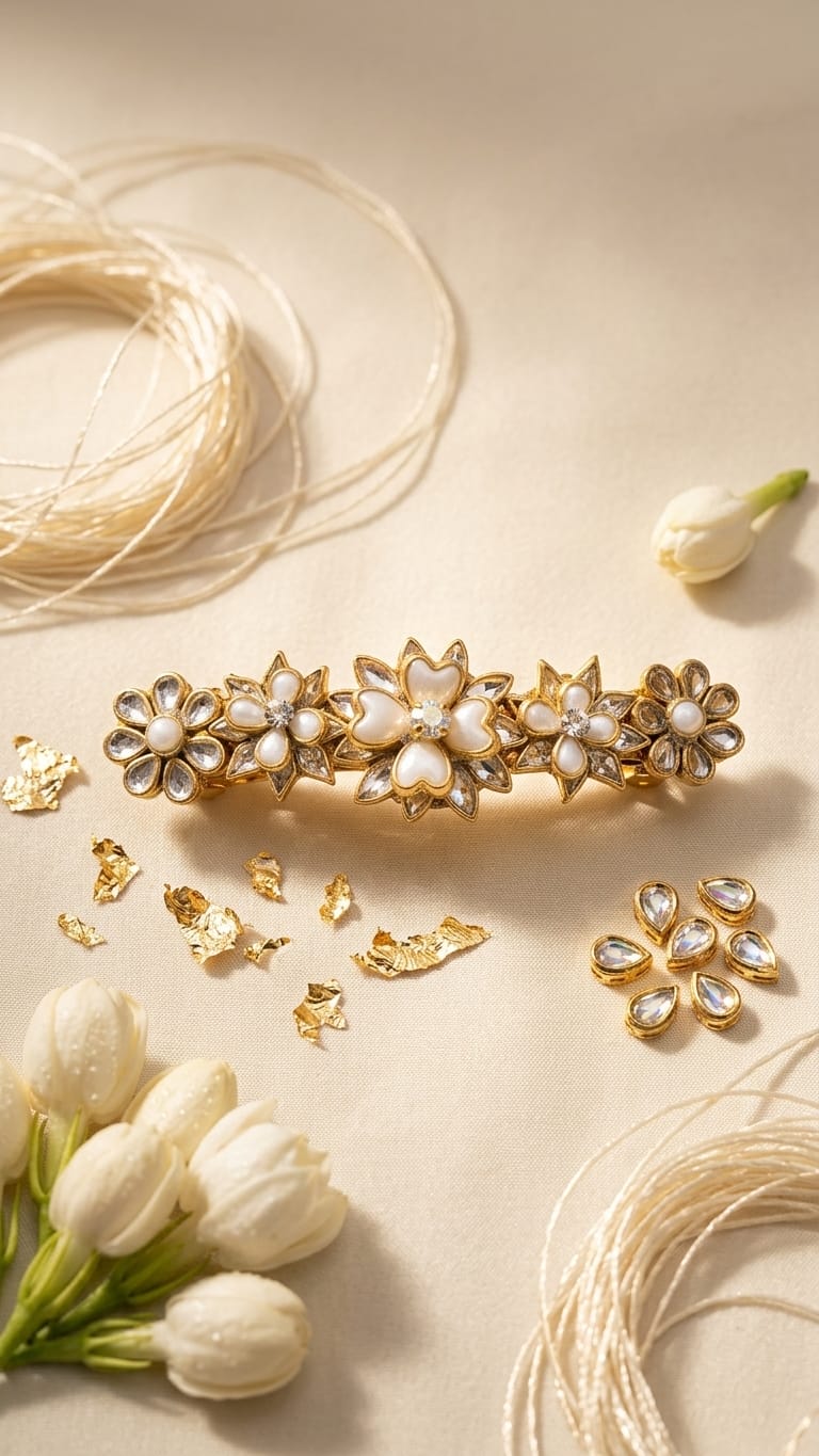 Silk saree kundan clips SN-01-0000388