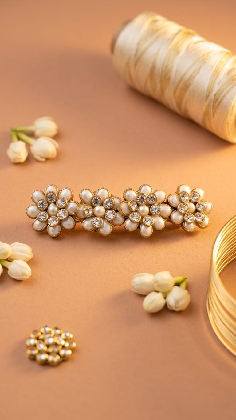 Silk saree kundan clips SN-01-0000389