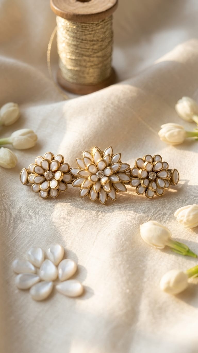 Silk saree kundan clips SN-01-0000390