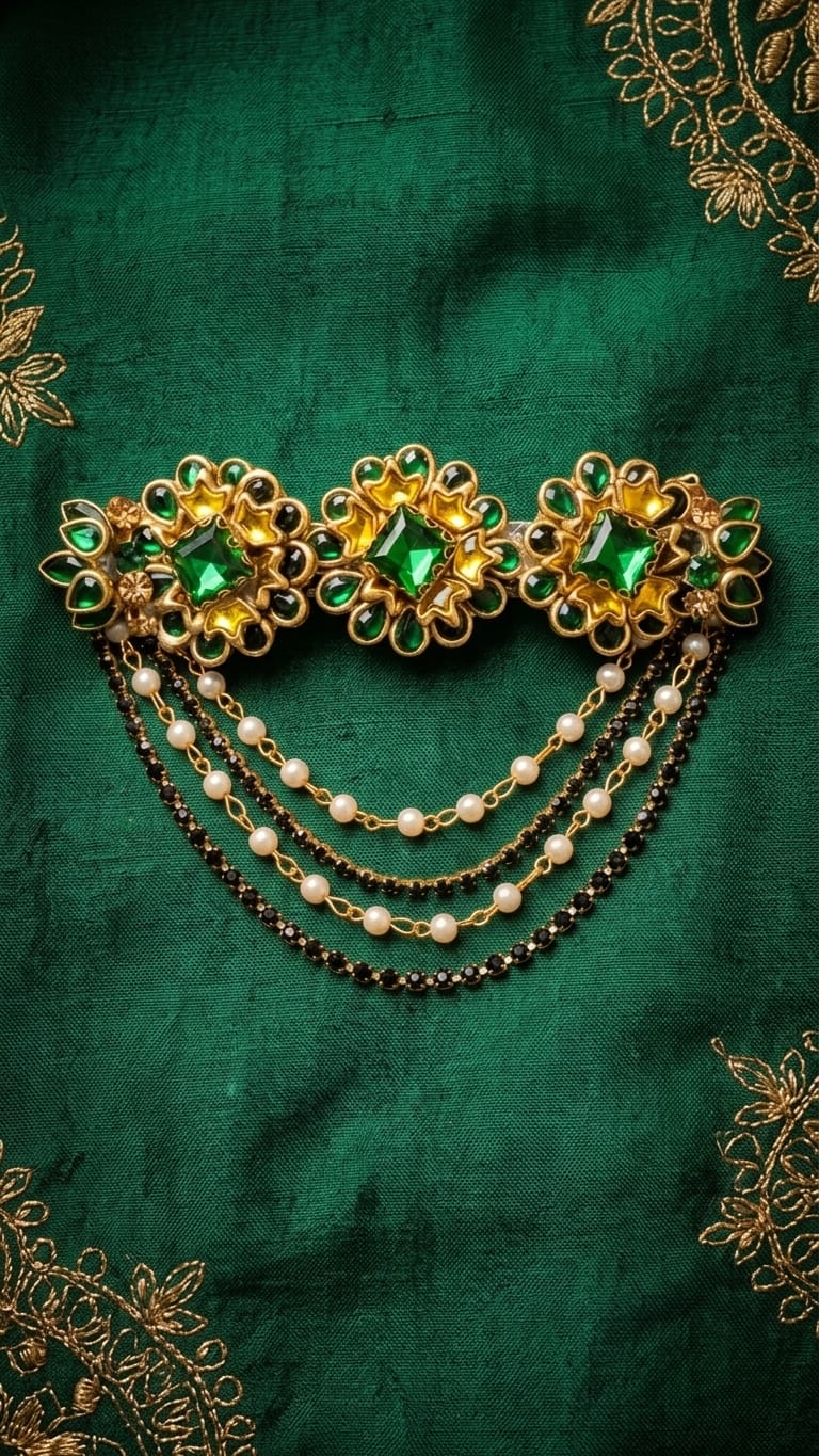 Silk saree kundan clips SN-01-0000393