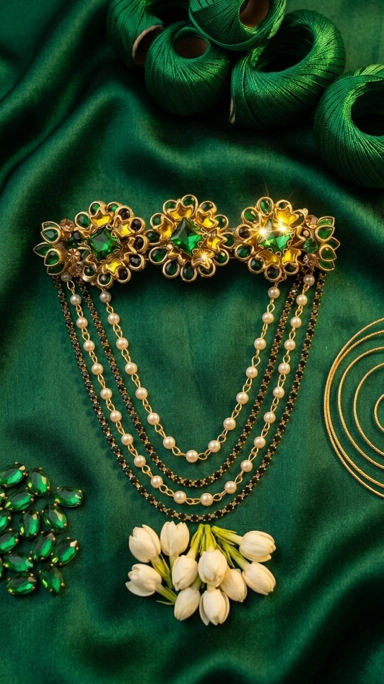 Silk saree kundan clips SN-01-0000393