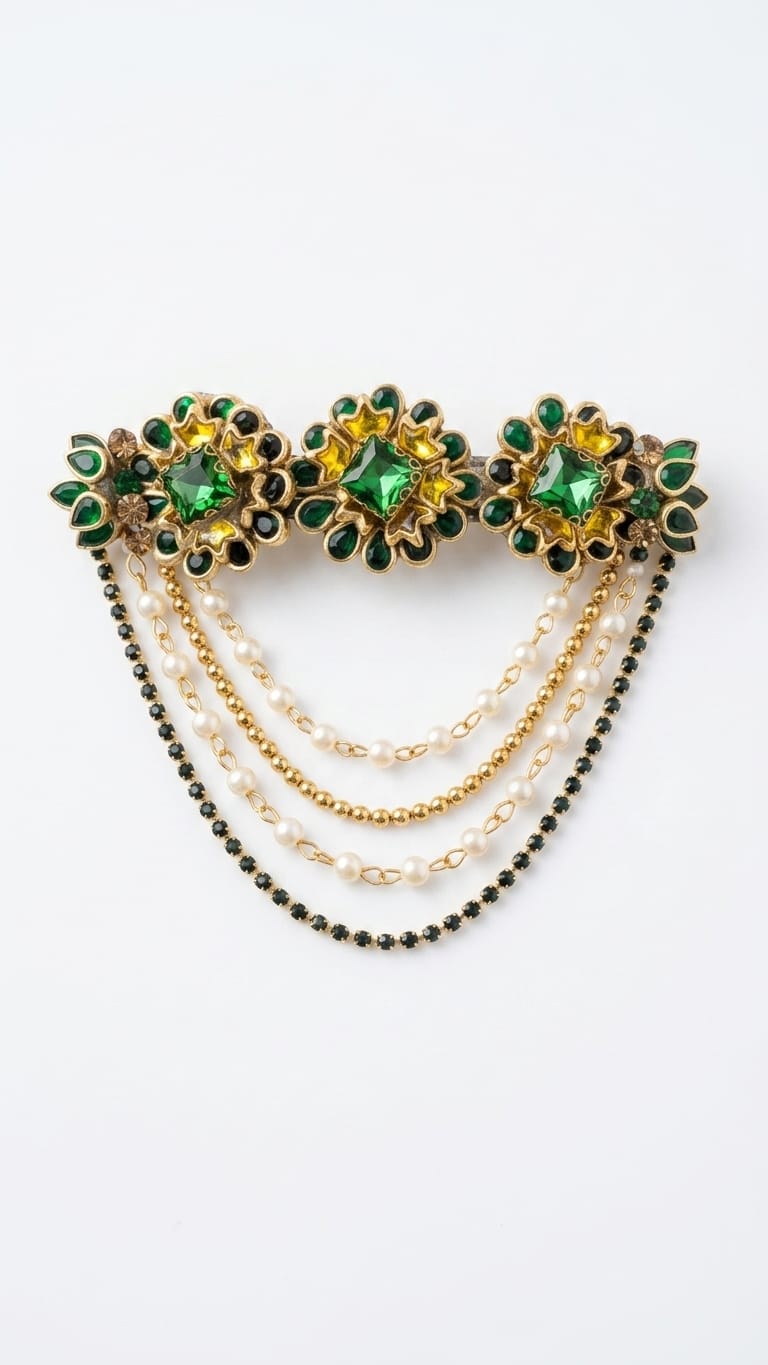 Silk saree kundan clips SN-01-0000393