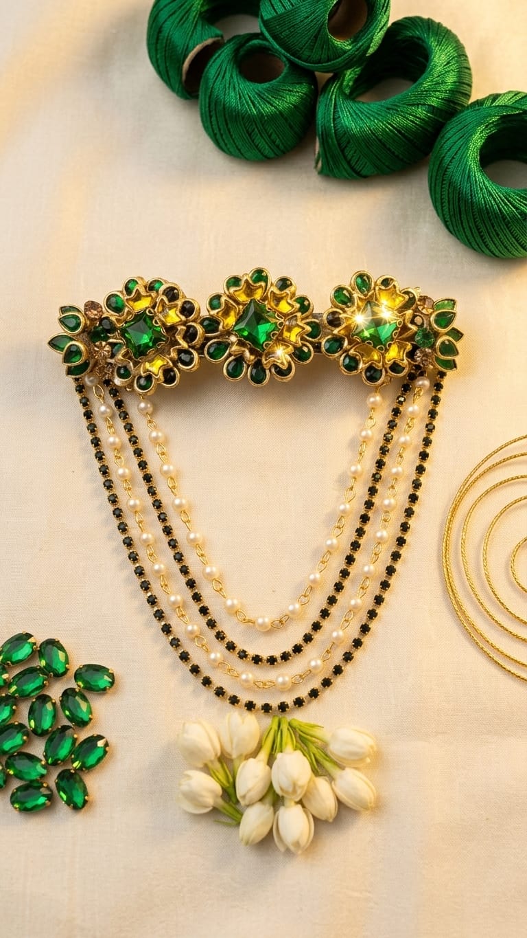Silk saree kundan clips SN-01-0000393