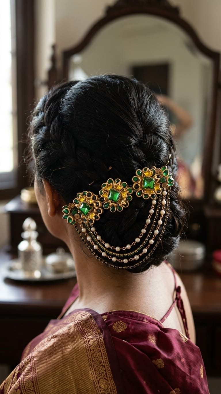 Silk saree kundan clips SN-01-0000393