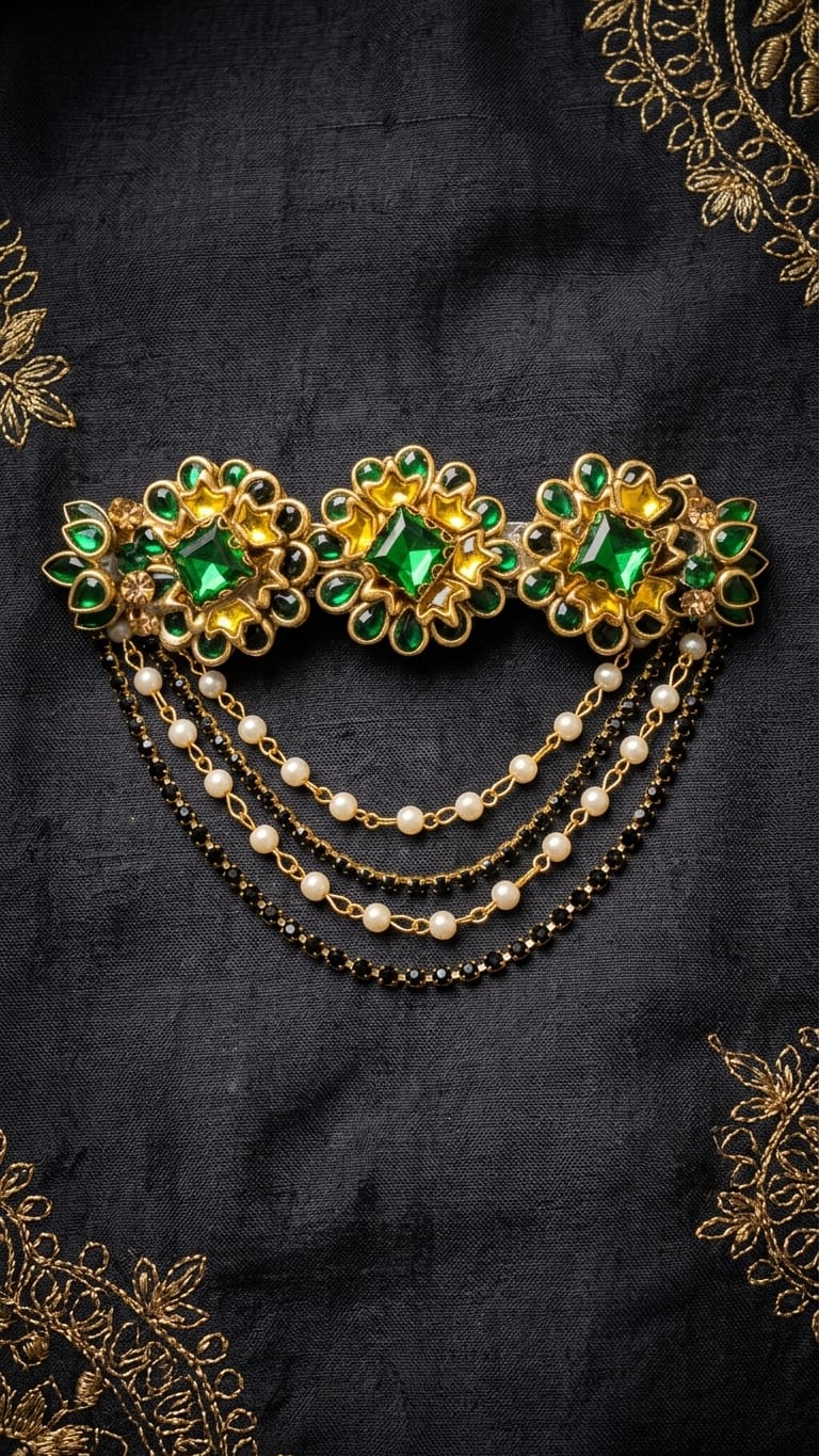 Silk saree kundan clips SN-01-0000393