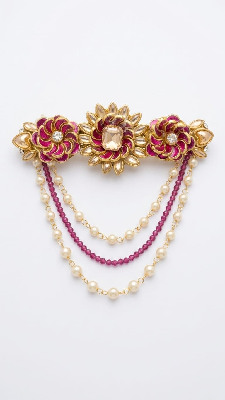 Silk saree kundan clips SN-01-0000394