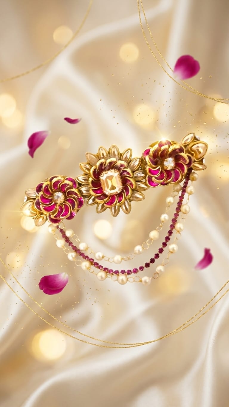Silk saree kundan clips SN-01-0000394