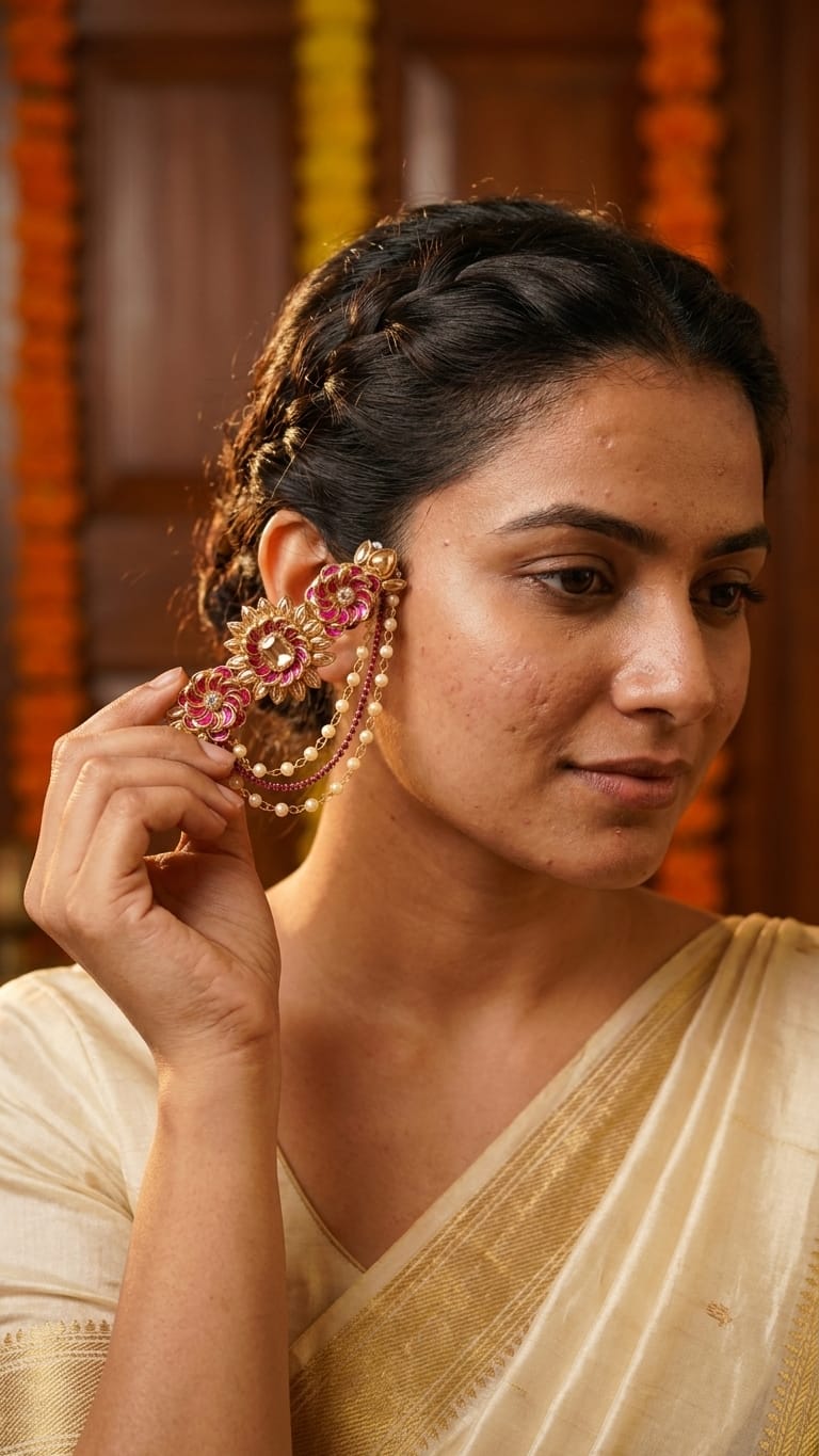 Silk saree kundan clips SN-01-0000394