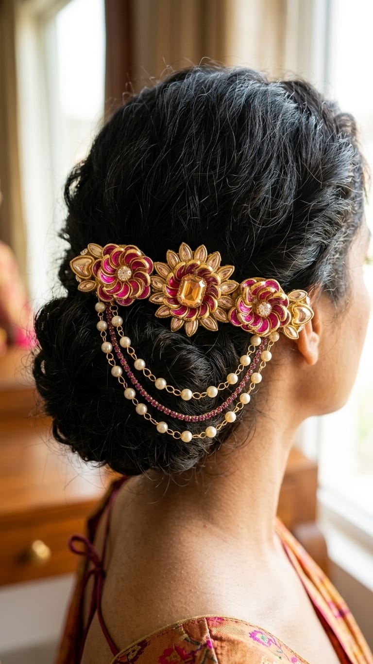 Silk saree kundan clips SN-01-0000394