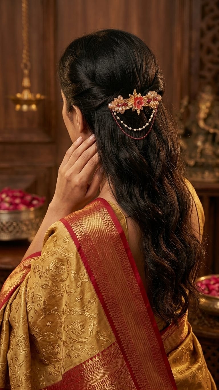 Silk saree kundan clips SN-01-0000395