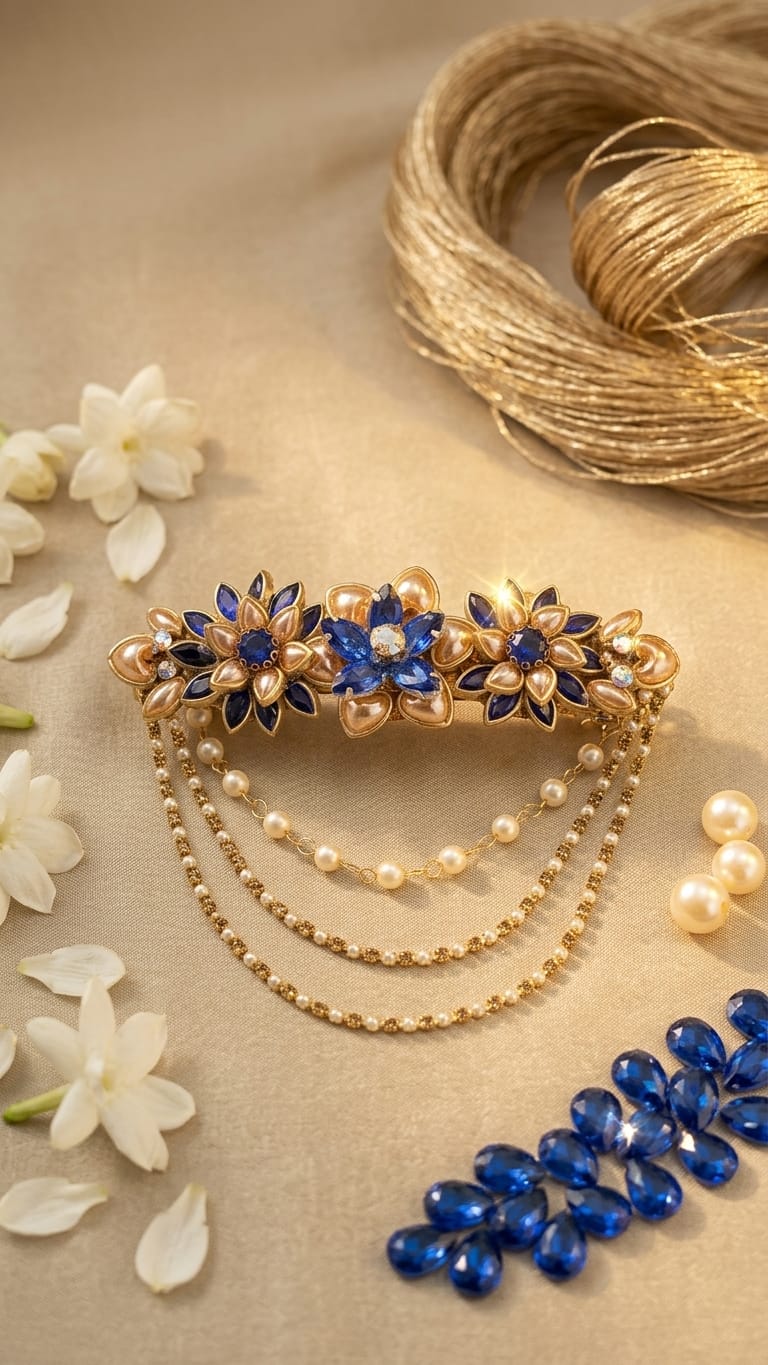 Silk saree kundan clips SN-01-0000396