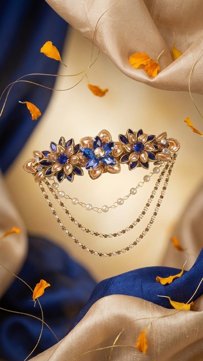 Silk saree kundan clips SN-01-0000396