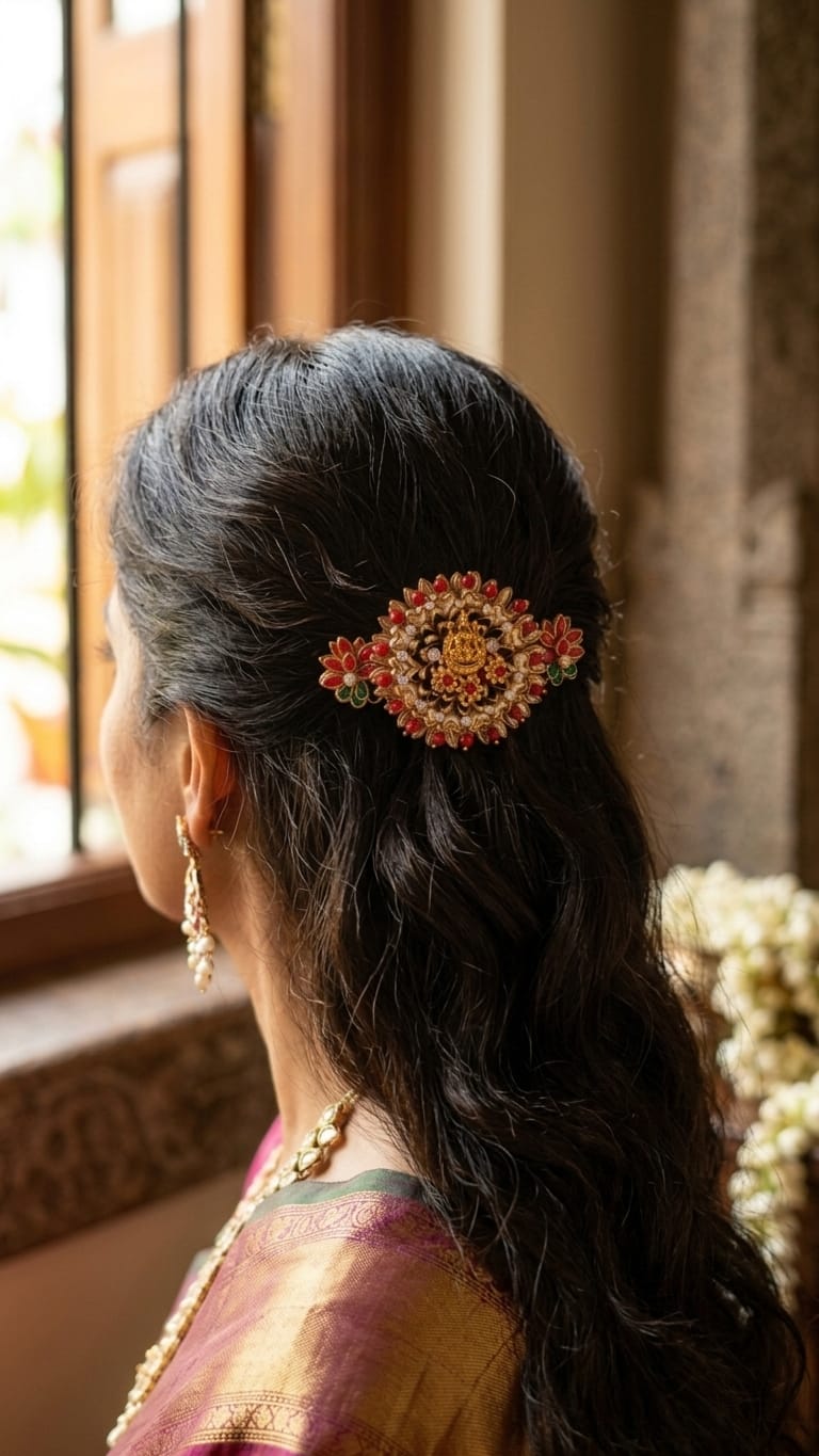 Silk saree kundan clips SN-01-0000410