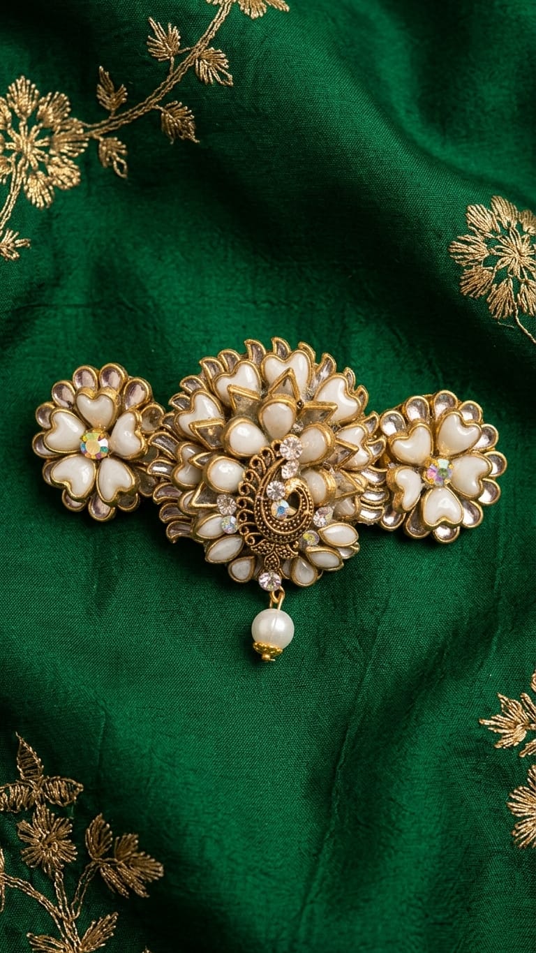 Silk saree kundan clips SN-01-0000412