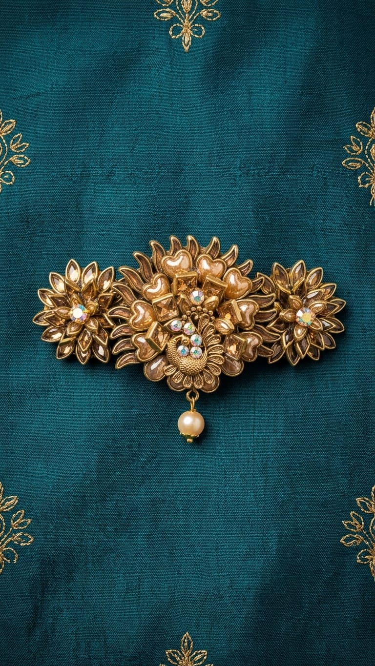 Silk saree kundan clips SN-01-0000413