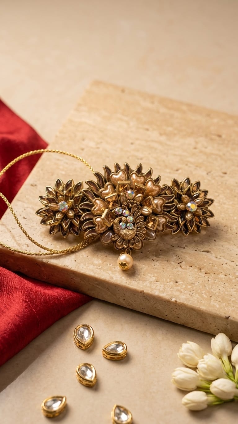 Silk saree kundan clips SN-01-0000413