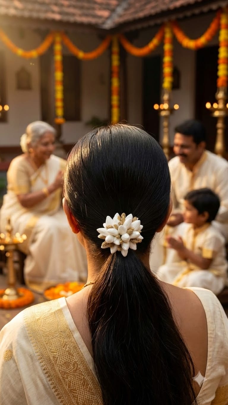 The Ivory Jasmine & Gold Blossom Clip