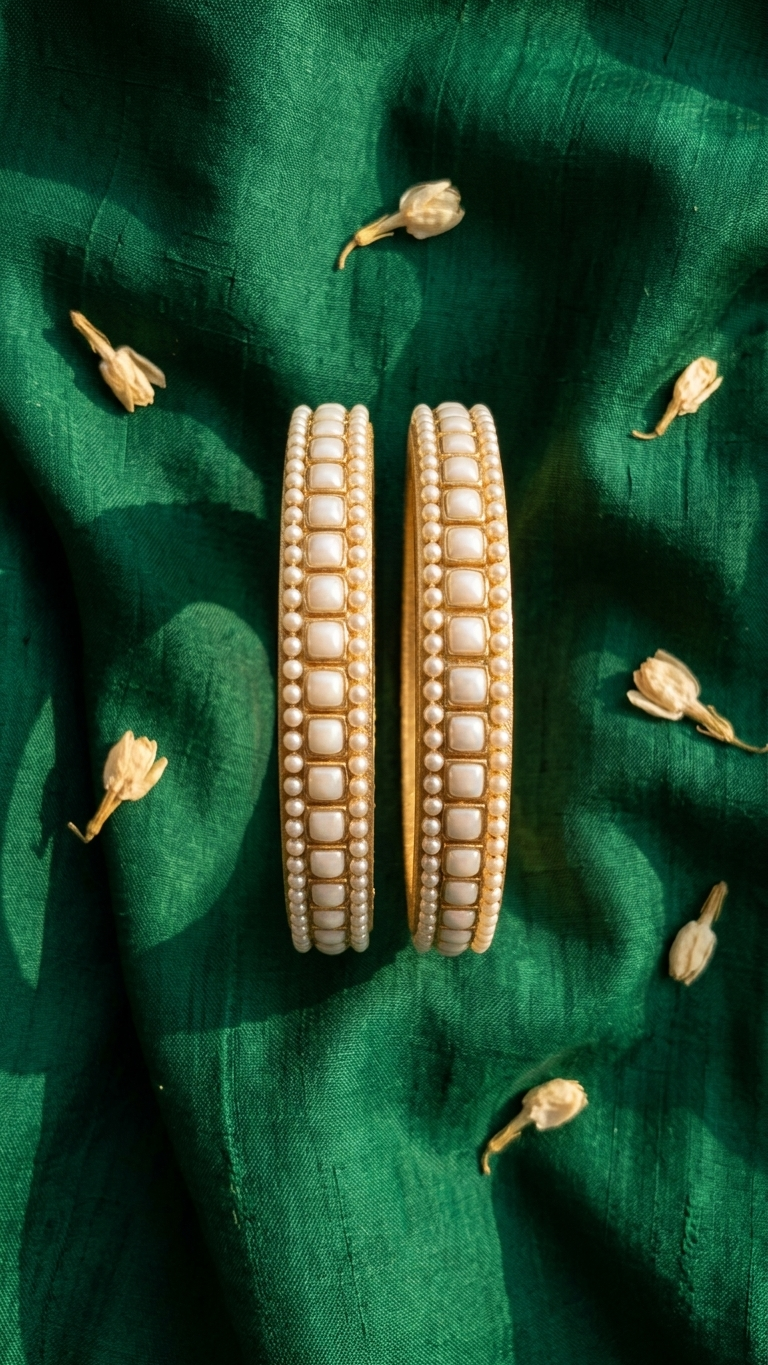 Thin Kundan bangles(Pair) SN-01-0000384
