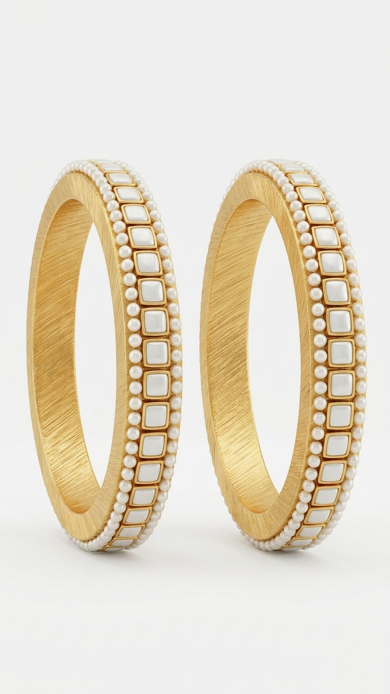 Thin Kundan bangles(Pair) SN-01-0000384