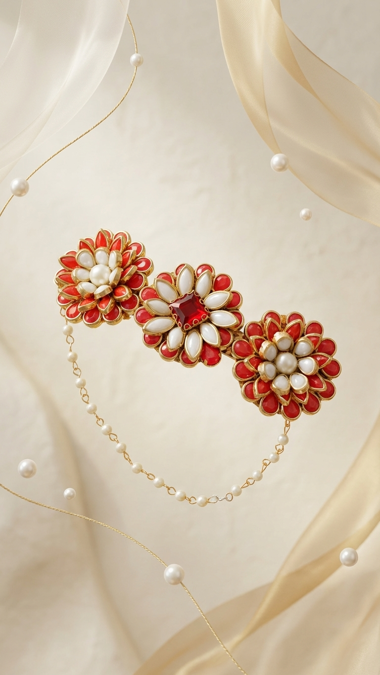 Party wear pearl Kundan hair clip SN-01-0000156