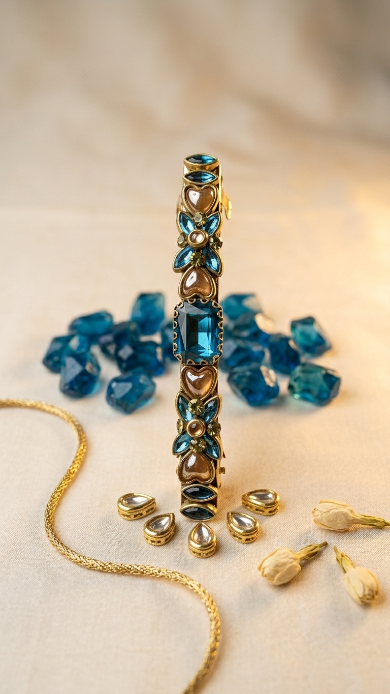 Simple Kundan Centre clip - 8cm (SN-01-0000006)